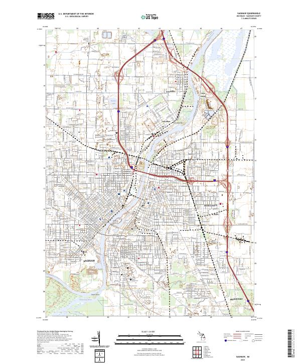 Saginaw 2023 topographic map thumbnail
