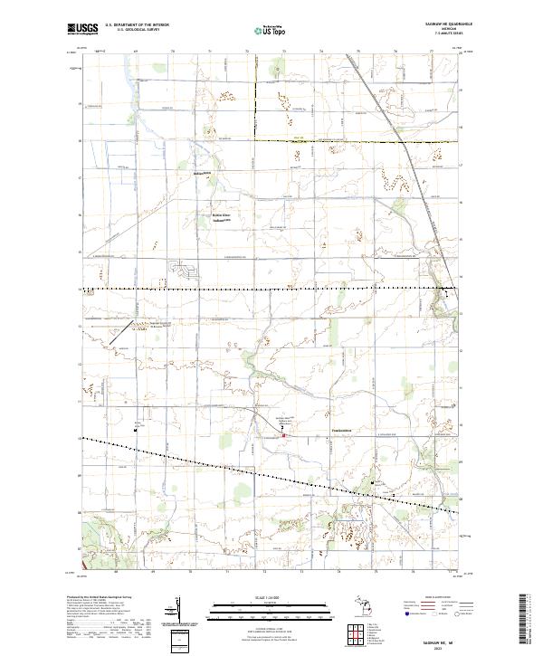 Saginaw NE topographic map thumbnail