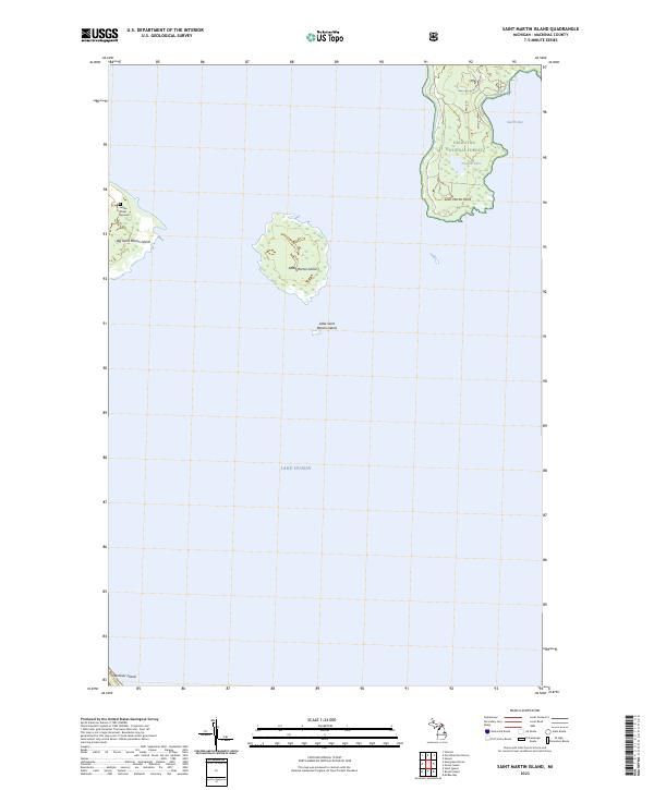 Saint Martin Island topographic map thumbnail