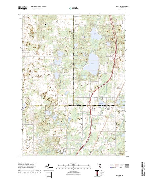 Sand Lake 2023 topographic map thumbnail