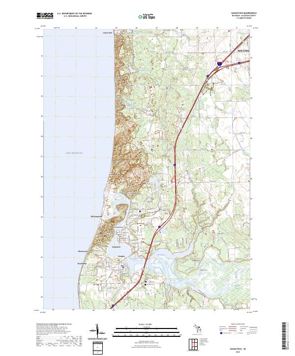 Saugatuck 2023 topographic map thumbnail