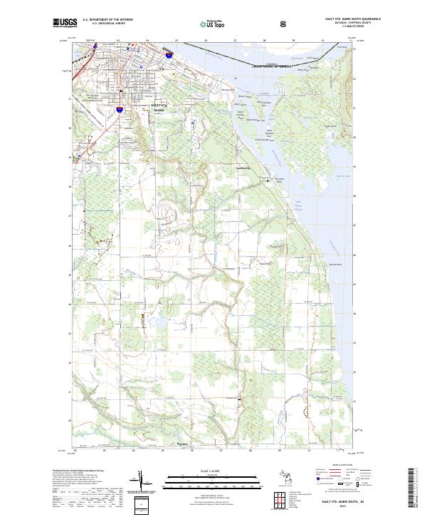 Sault Ste. Marie South topographic map thumbnail