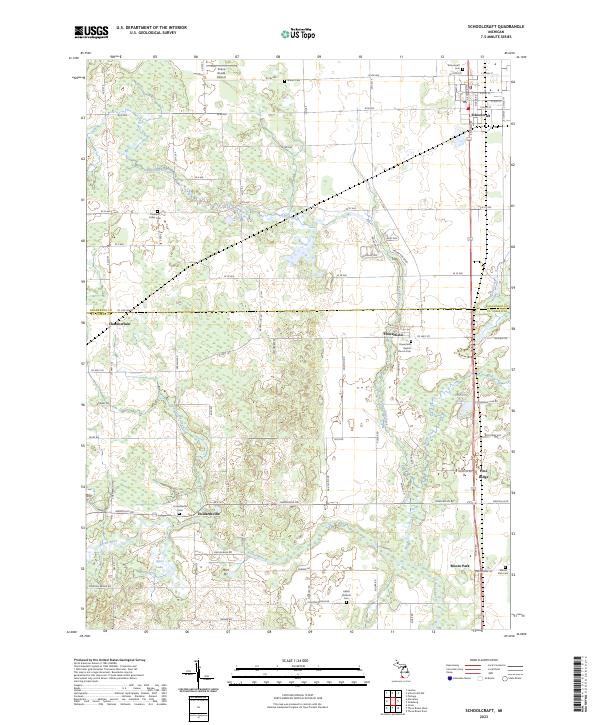 Schoolcraft topographic map thumbnail