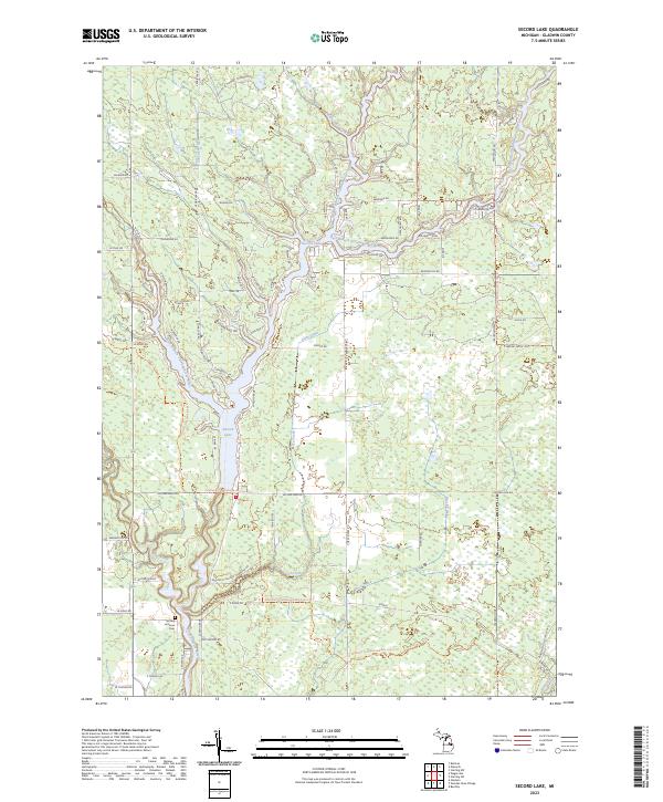 Secord Lake topographic map thumbnail