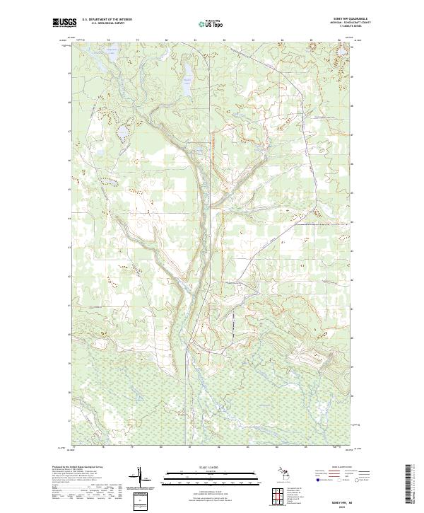 Seney NW topographic map thumbnail