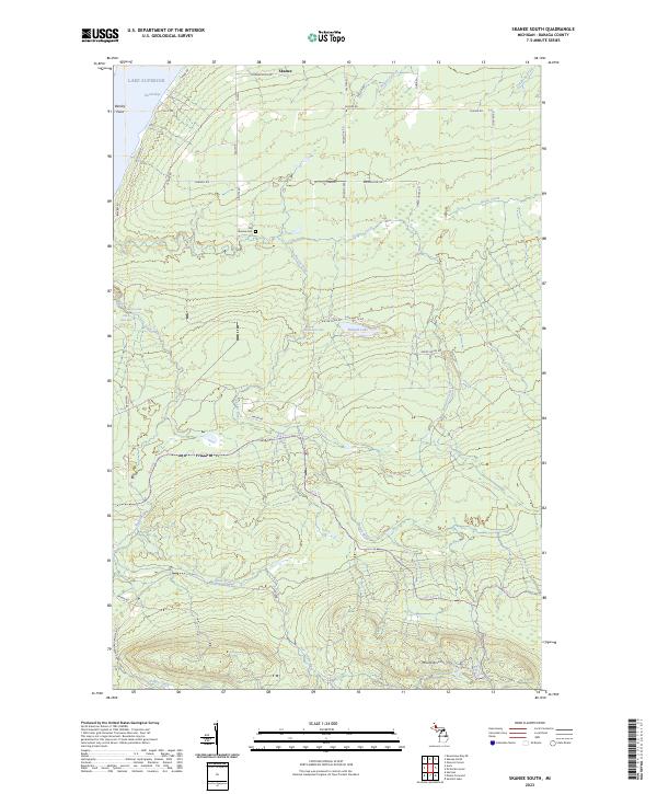 Skanee South topographic map thumbnail