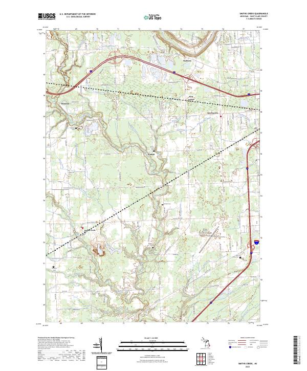 Smiths Creek topographic map thumbnail