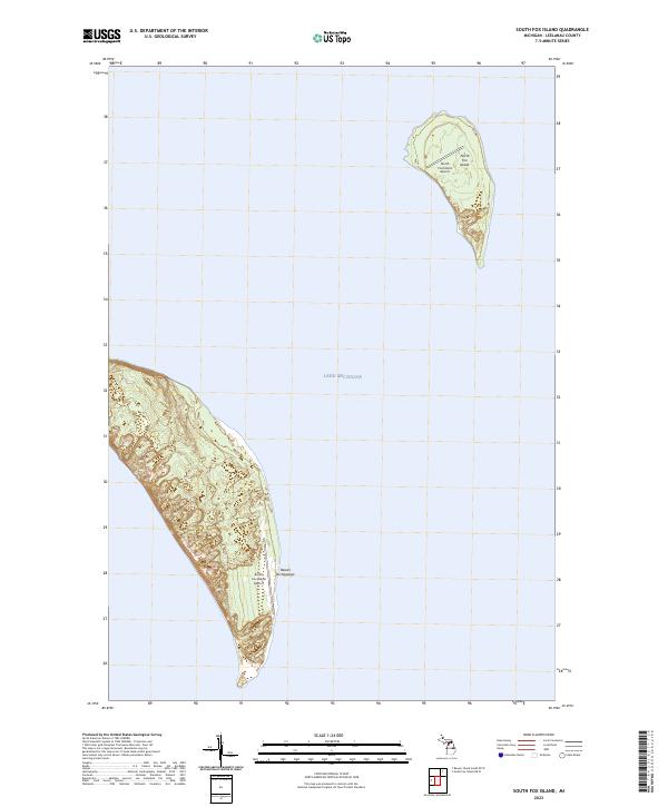 South Fox Island topographic map thumbnail