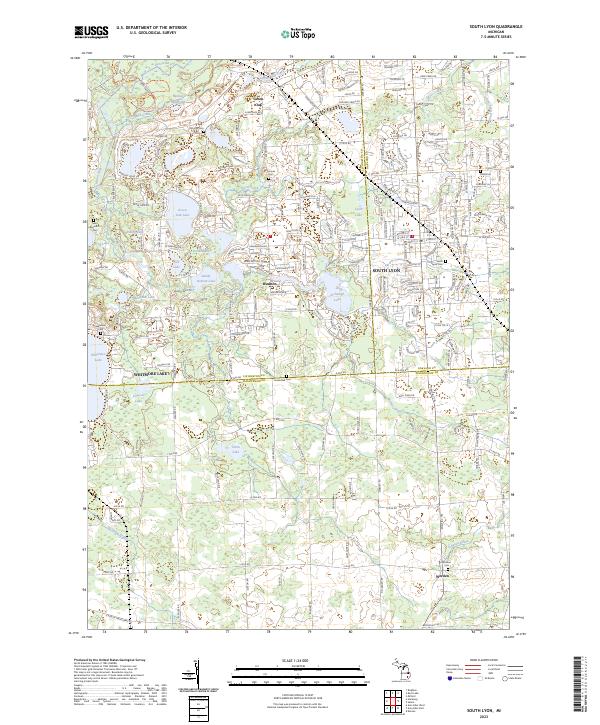 South Lyon topographic map thumbnail