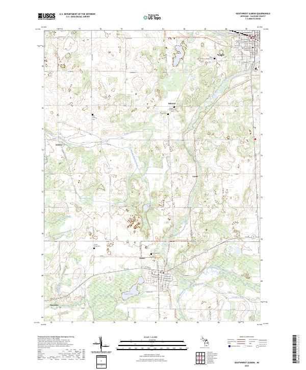 Southwest Albion topographic map thumbnail