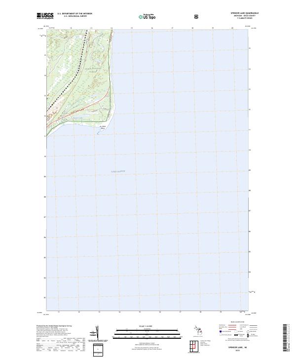 Spencer Lake topographic map thumbnail