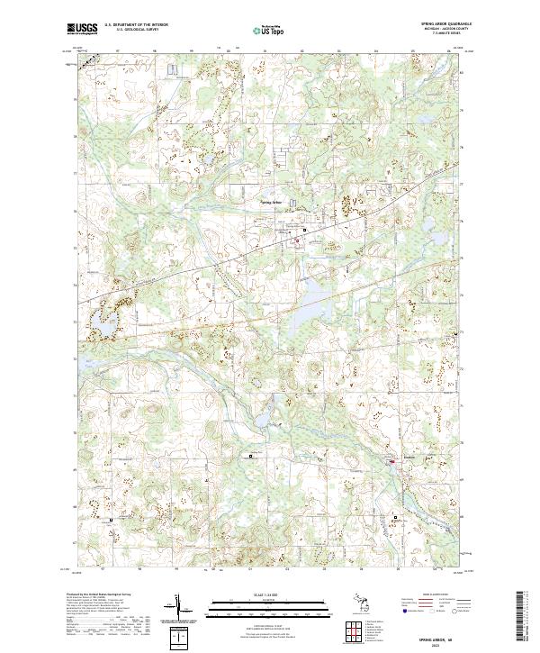 Spring Arbor topographic map thumbnail