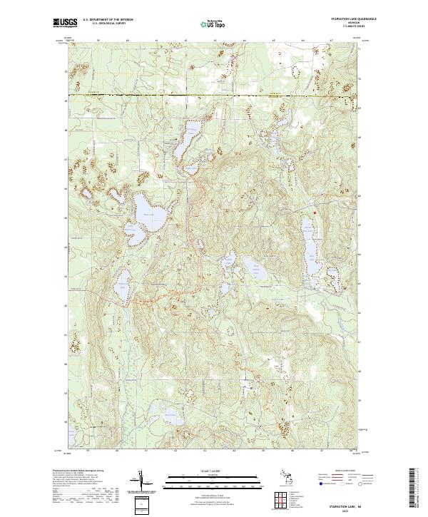 Starvation Lake topographic map thumbnail