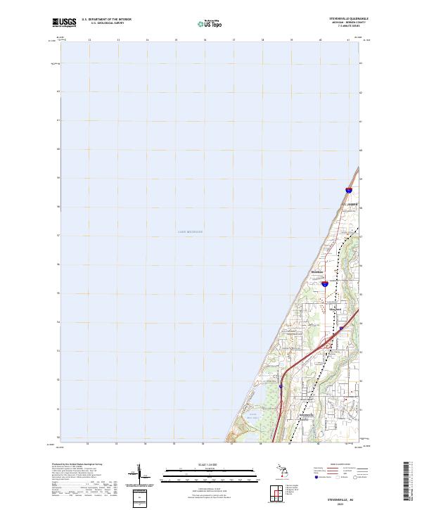 Stevensville 2023 topographic map thumbnail