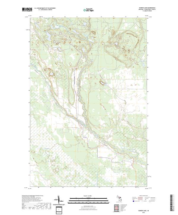 Sunken Lake topographic map thumbnail