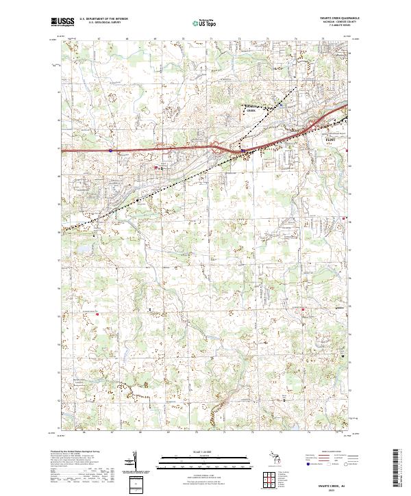 Swartz Creek topographic map thumbnail