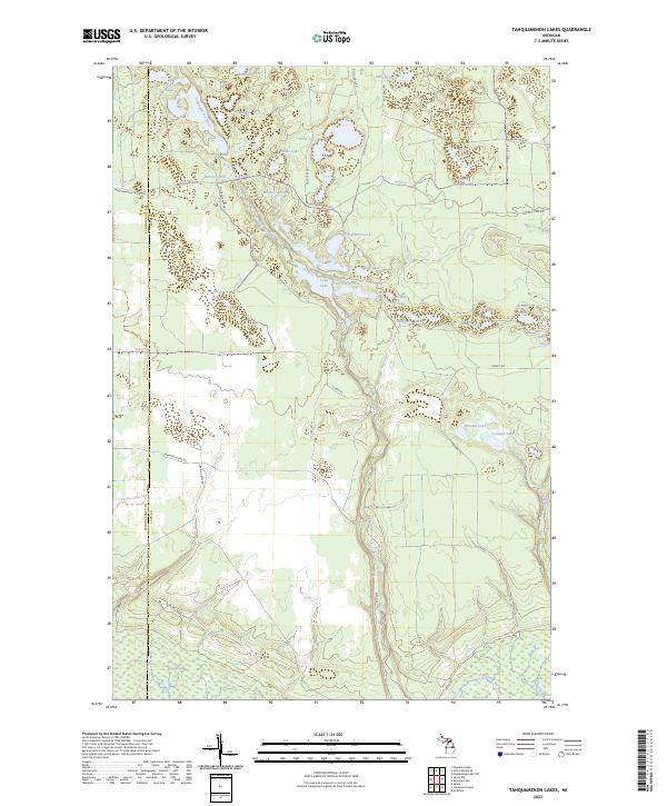 Tahquamenon Lakes topographic map thumbnail