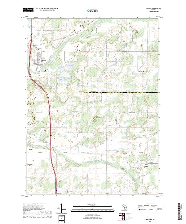 Tekonsha topographic map thumbnail
