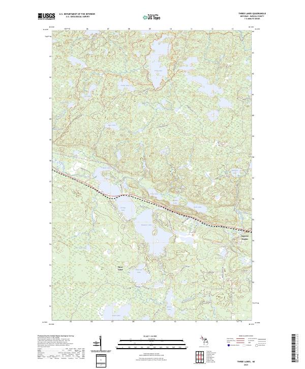 Three Lakes topographic map thumbnail