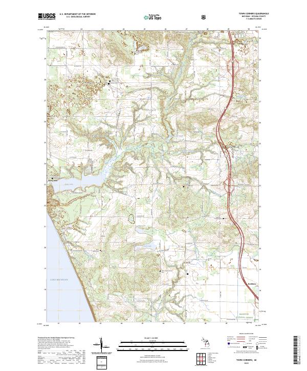 Town Corners 2023 topographic map thumbnail