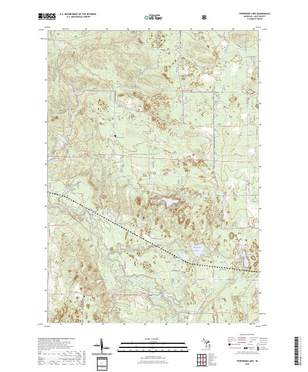 Townsend Lake topographic map thumbnail