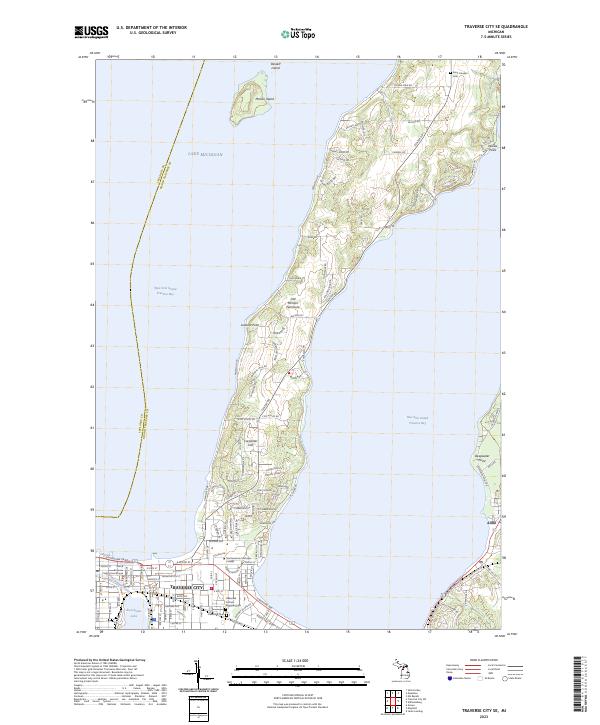 Traverse City SE 2023 topographic map thumbnail