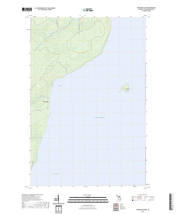 Traverse Island topographic map thumbnail