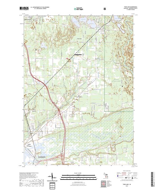 Twin Lake topographic map thumbnail