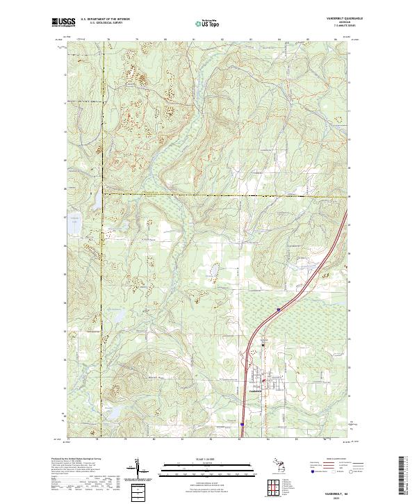Vanderbilt topographic map thumbnail