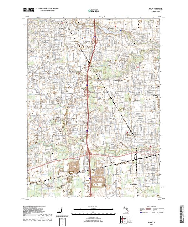 Wayne topographic map thumbnail