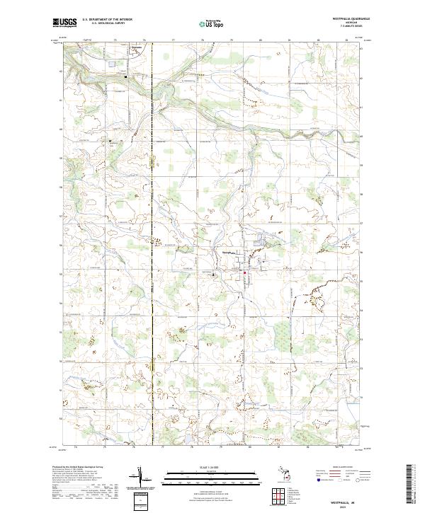 Westphalia 2023 topographic map thumbnail