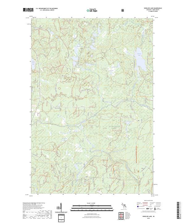 Winslow Lake topographic map thumbnail