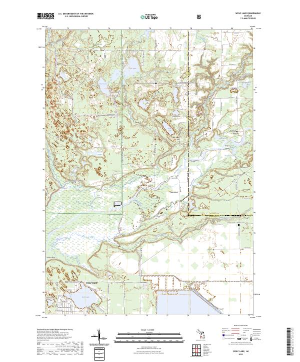 Wolf Lake topographic map thumbnail