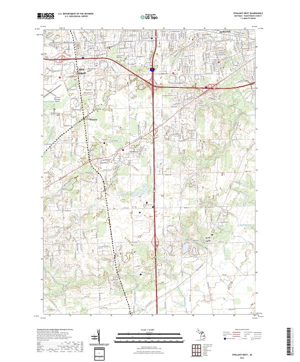 Ypsilanti West topographic map thumbnail