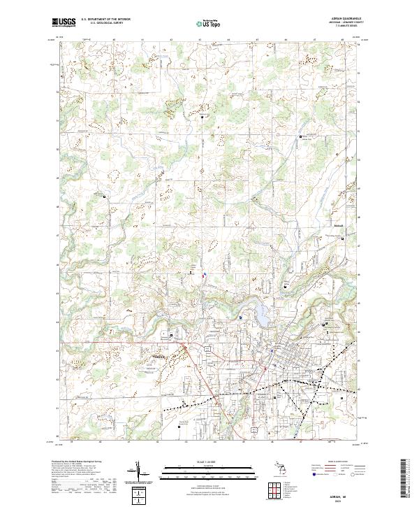 Adrian topographic map thumbnail