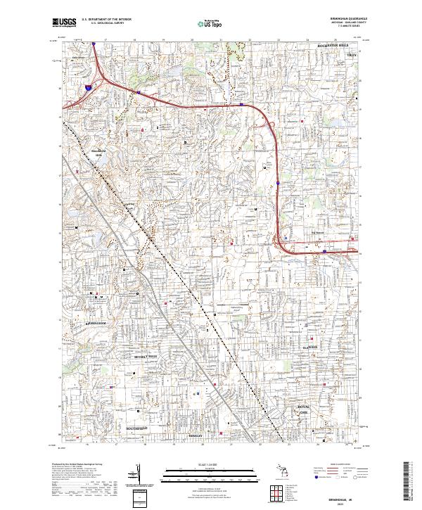 Birmingham topographic map thumbnail