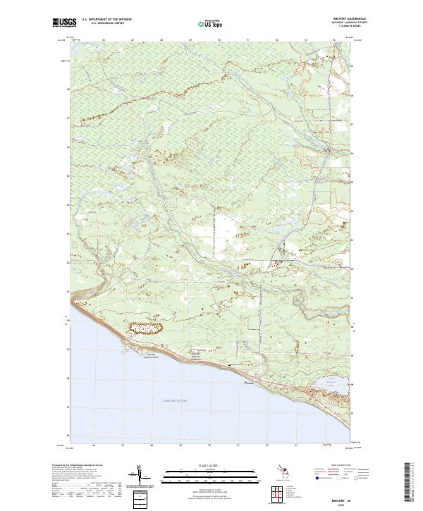 Brevort topographic map thumbnail