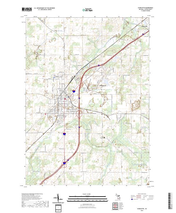 Charlotte topographic map thumbnail