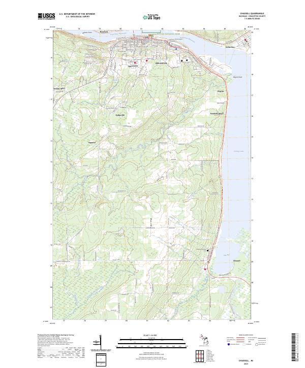 Chassell topographic map thumbnail