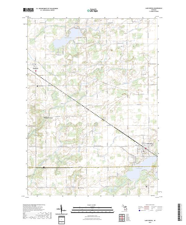 Lake Odessa topographic map thumbnail