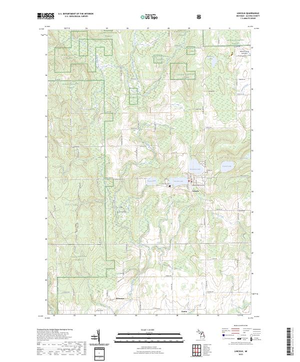 Lincoln topographic map thumbnail