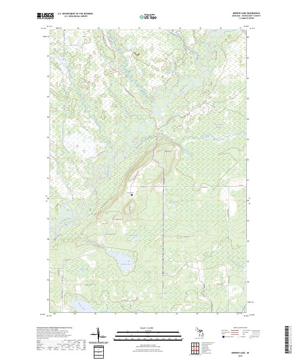 Merwin Lake topographic map thumbnail