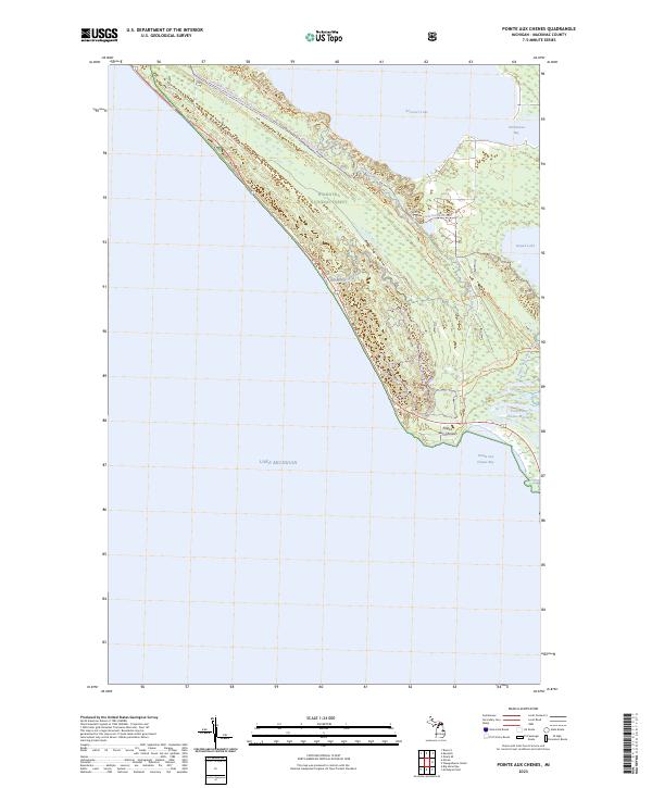 Pointe aux Chenes topographic map thumbnail