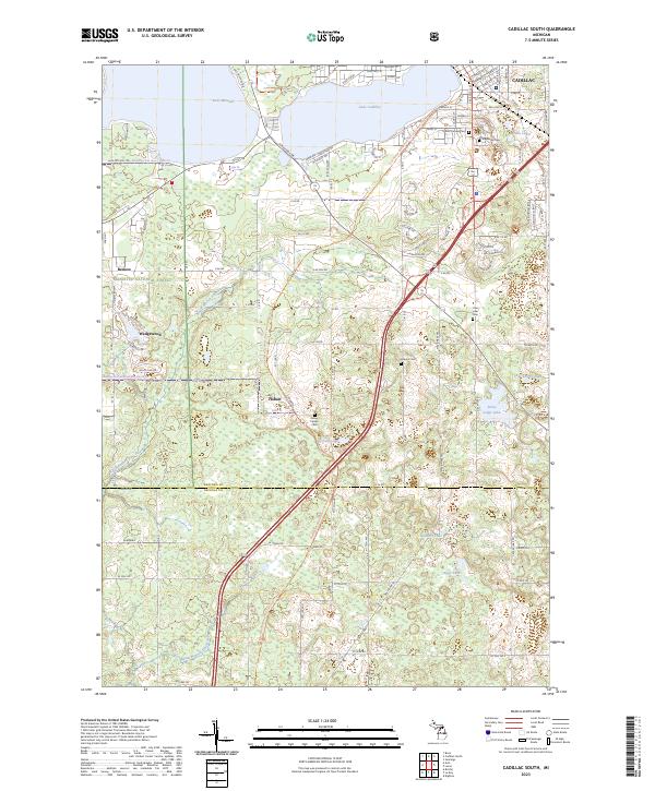 Cadillac South topographic map thumbnail