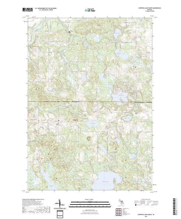 Chippewa Lake North topographic map thumbnail