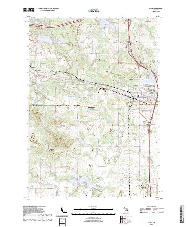 Clare topographic map thumbnail