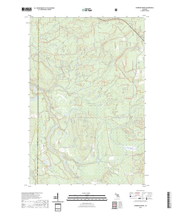 Sparrow Rapids topographic map thumbnail