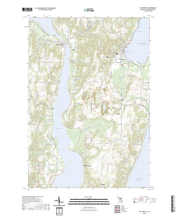 Suttons Bay topographic map thumbnail