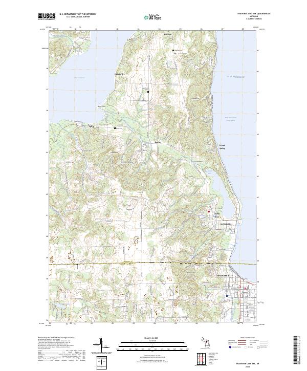 Traverse City SW topographic map thumbnail