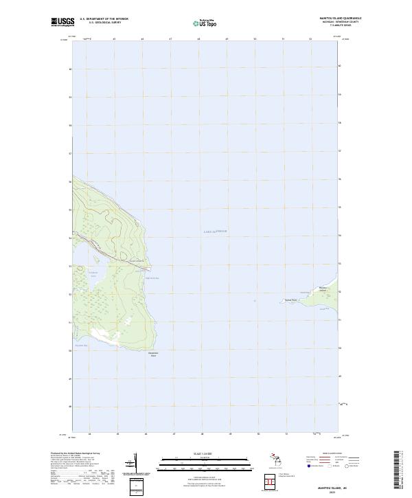 Manitou Island topographic map thumbnail
